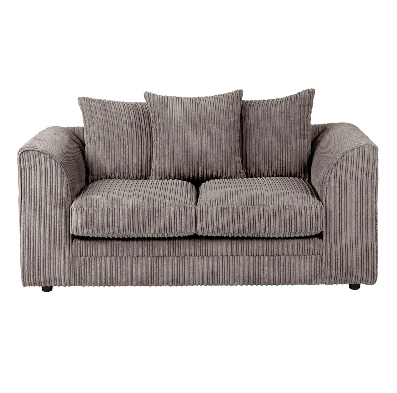 Image of LUXURY LIFE Dylan Jumbo Cord Fabric 2 Seater Sofa Grey