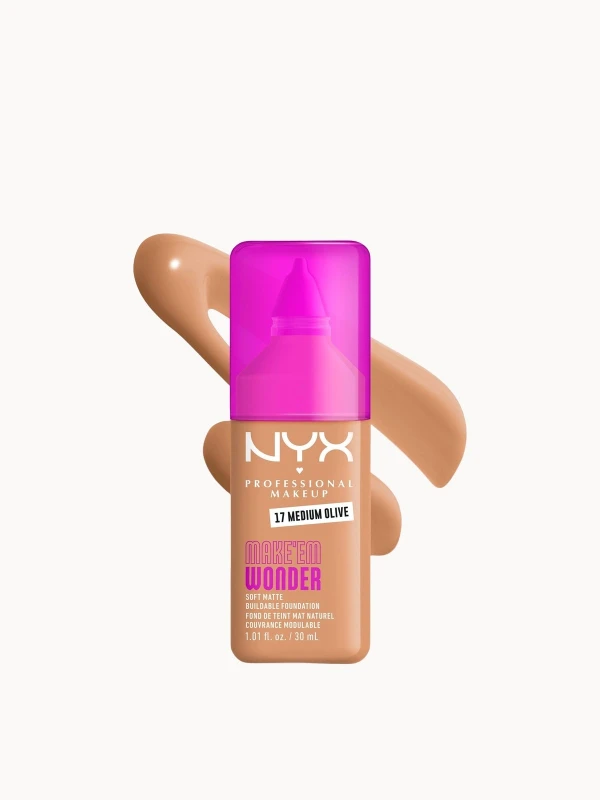 Image of NYX Professional Makeup Make 'EM Wonder, 24H Soft Matte Foundation (Various Shades) - Medium Olive
