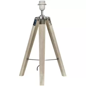 image of Minisun - Distressed Tripod Table Lamp Base - Wood