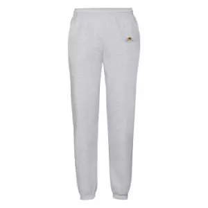 Image of Fruit of the Loom Mens Vintage Heather Logo Jogging Bottoms (L) (Grey Heather)