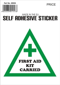 image of Outdoor Grade Vinyl Sticker White First Aid Kit On Board CASTLE PROMOTIONS V45