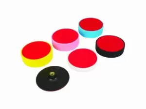 Image of Silverline 285024 Hook Loop Polishing Foam Head Kit 6pce 150 x 50mm