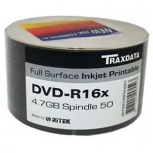 Image of Ritek Traxdata DVD-R 16X 600PK (12 x 50) Boxed Printable