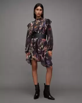 Image of AllSaints Fleur Long Sleeve Floral Tippi Mini Dress