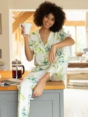 Image of Cyberjammies Gina Lime Print 2pce Set, White, Size 10, Women