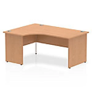 Image of Impulse Panel End 1600 Left Hand Crescent Desk Oak