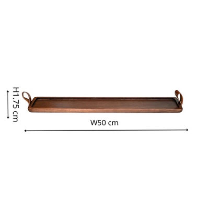 Image of Ivyline Harvey Walnut Wooden Candle Tray W50Cm
