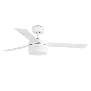 image of Panay 2 Light Medium Ceiling Fan White, Maple with Light, E14