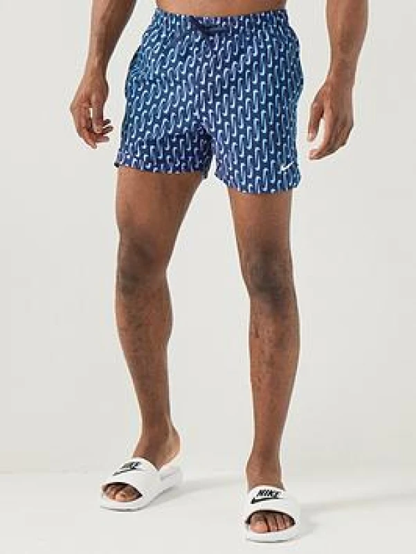 Image of Nike Swim Breaker Mens 5 Brief-Lined Volley Short - Blue Male L