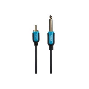 image of Maplin Premium 1/4" Mono 2 Pole Jack to Phono Plug Cable 5m Gold Connectors