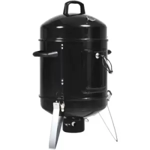 image of 16' Charcoal Smoker Grill Metal Outdoor Camping w/ Thermometer Black - Outsunny