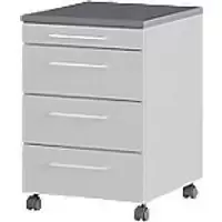 image of Germania Rolling container 4251-588 GW-PROFI 2.0, in Light grey/Graphite, with four drawers, 42 x 61 x 49cm (W/H/D)