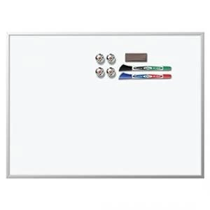 image of Nobo 1903777 Magnetic Dry Erase Whiteboard Aluminium Frame 430x 585mm