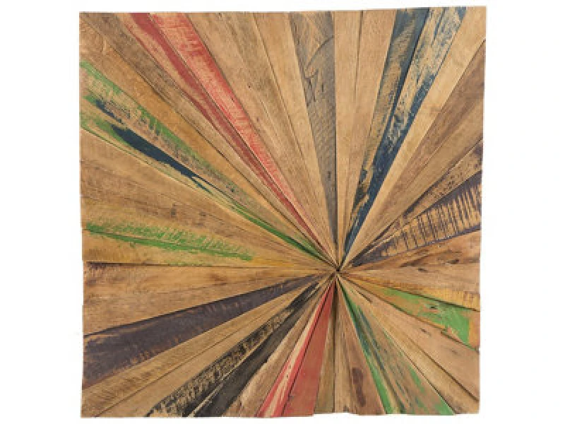 Image of Beliani Wall Decor Cancun Teak Wood 70 Cm Brown