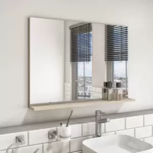 Image of Rectangular Oak Mirror With Shelf 650 x 900mm - Boston