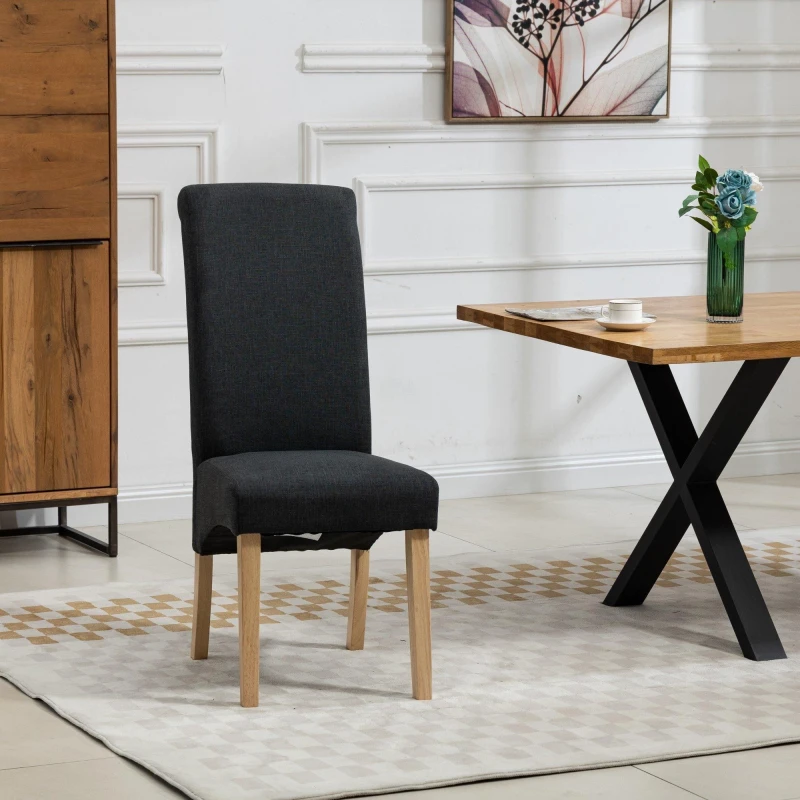 Image of Artemis Home Rimini Fabric Dining Chairs - Set of 2 in Black Unisex