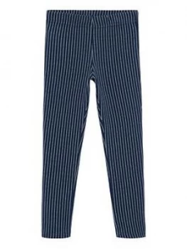 Image of Mango Girls Striped Leggings - Navy, Size Age: 11-12 Years, Women