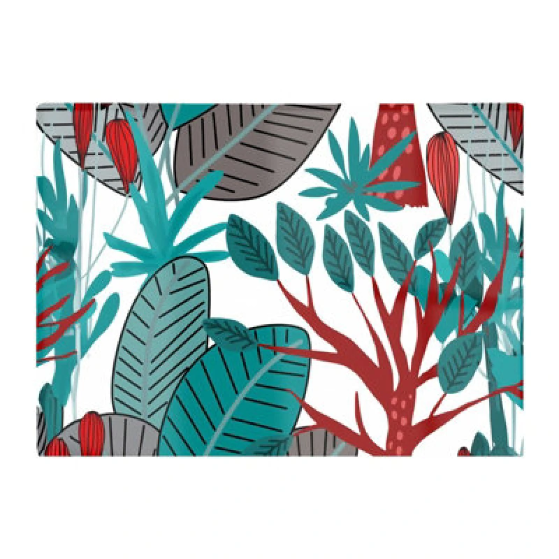 Image of Warren Reed Designer Jungle Exotic Summer Tropical Leaves Glass Chopping Board