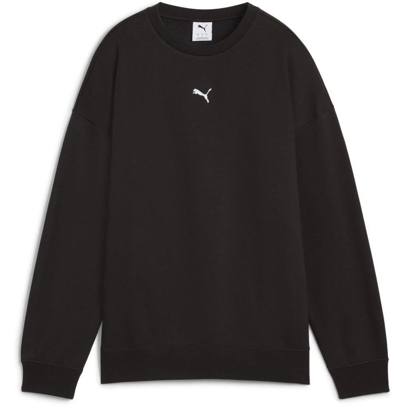 Image of Puma Womens Oversized Sweatshirt Crew Sweaters 8 (XS) Black 66585903310