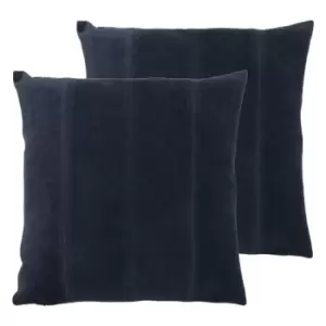 image of Paoletti Jagger Twin Pack Polyester Filled Cushions Navy