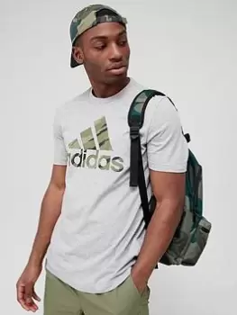 Image of adidas BOS Camo T-Shirt - Medium Grey Heather Size M Men