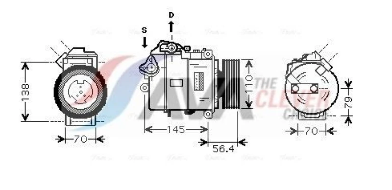 Image of Air conditioning compressor AVA COOLING SYSTEMS BWAK330