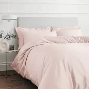 Image of 100% Cotton Sateen 400 Thread Count Duvet Cover Set, Blush, King - Bianca