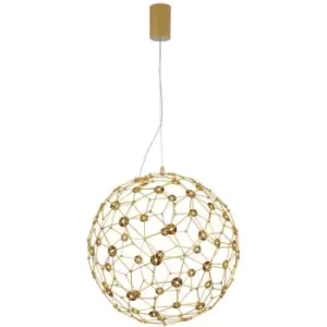 image of Netlighting Merano Abilene 40cm Spherical Pendant Ceiling Light Gold Metal LED 2