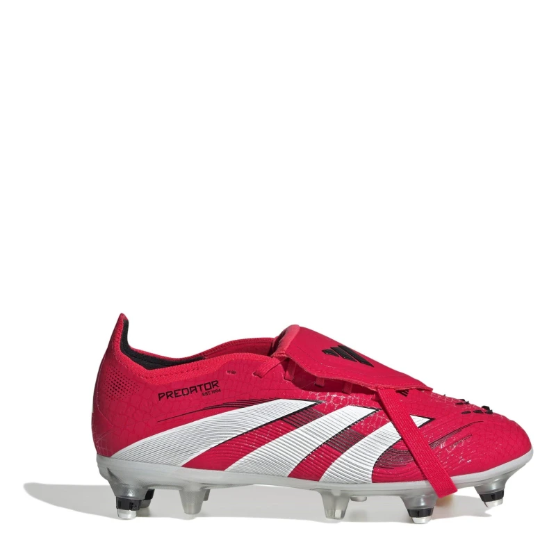 Image of adidas Predator Elite Fold-Over Tongue Junior Soft Ground Football Boots Red/White male 3 (35.5)
