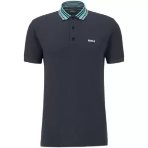 image of BOSS Paule Polo Top - Blue