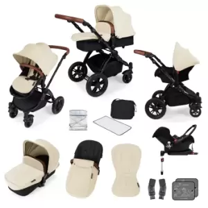 image of ickle bubba Stomp V3 Black All-in-One Travel System With ISOFIX Base - Sand / Black