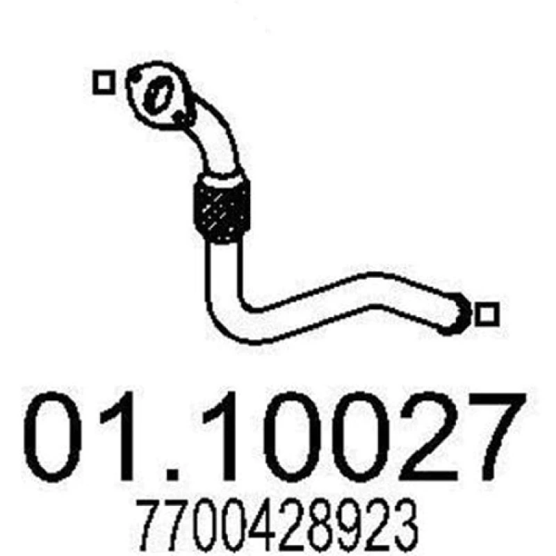 Image of MTS 01.10027 Exhaust Pipe Front, Length: 420mm Exhaust Pipe (17)
