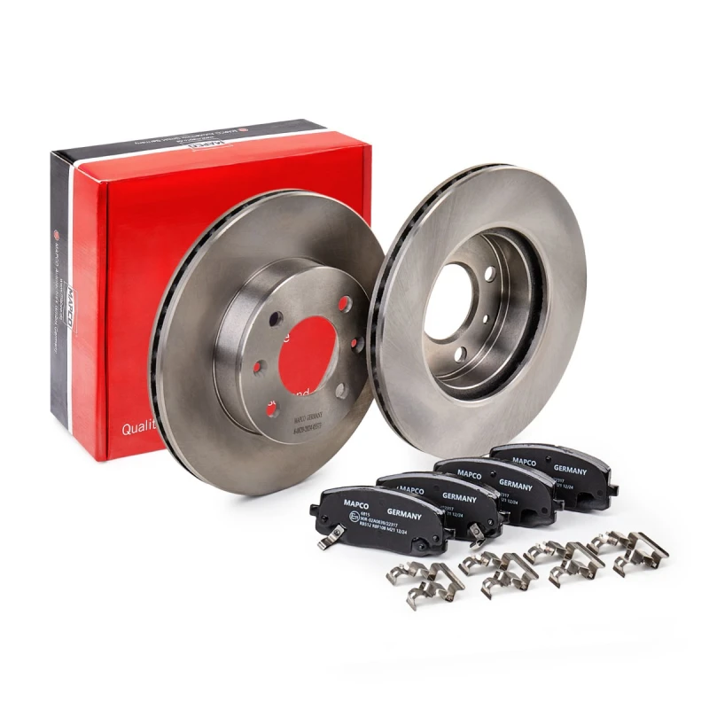 Image of MAPCO 47512 Brake disc and pads set Front Axle, Brake Disc Type: Vented Brake Set,disc brakes (3405)