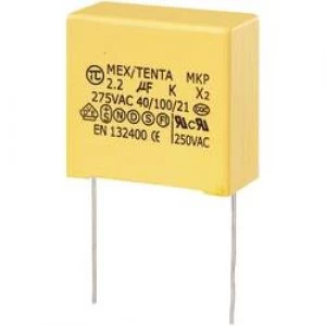 image of MKP X2 suppression capacitor Radial lead 2 uF 275 V AC 10 27.5mm L x W x H 32 x 15 x 30 mm MKP X2