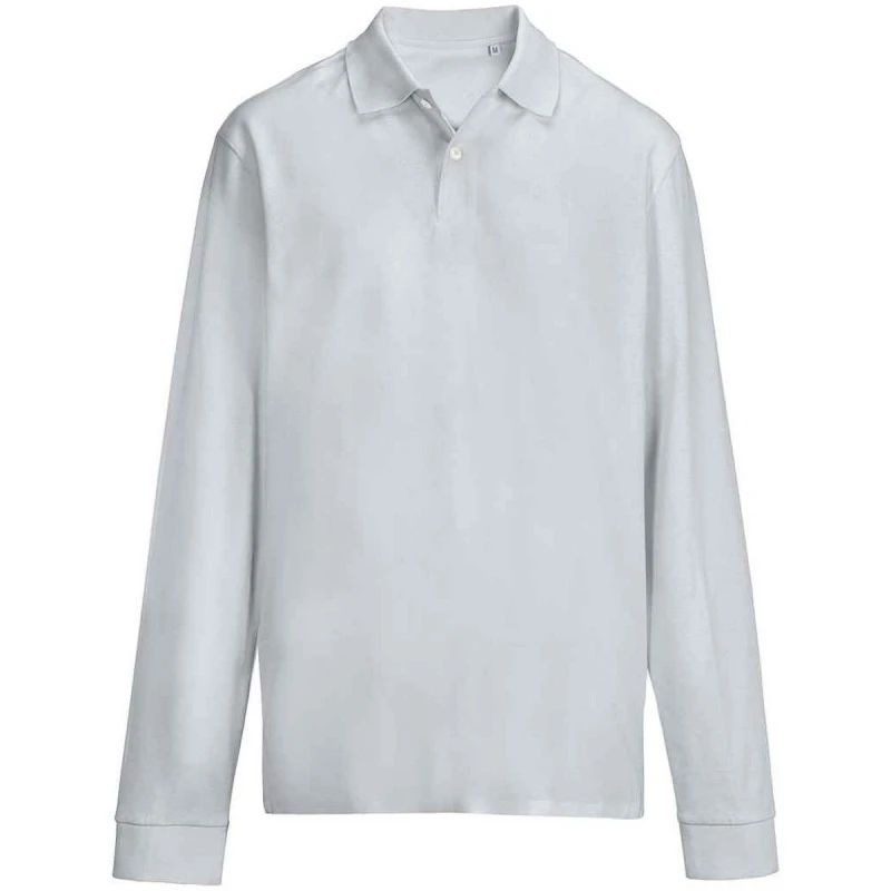 Image of SOL'S Mens Pique Long-Sleeved Polo Shirt in Mid Grey Size: Large Mid Grey Male L