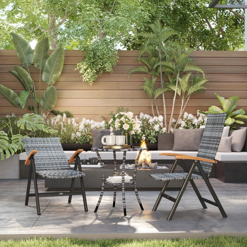 Image of Outsunny Outdoor Folding Dining Chair - Dining Chair - Light Grey TJ Hughes 5063603441675