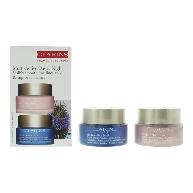 Image of Clarins Multi-active 2 Piece Gift Set: Day Cream 50ml - Night Cream 50ml