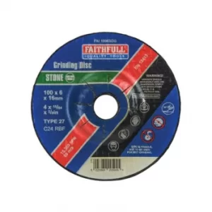 Image of Depressed Centre Stone Grinding Disc 100 X 6 X 16MM