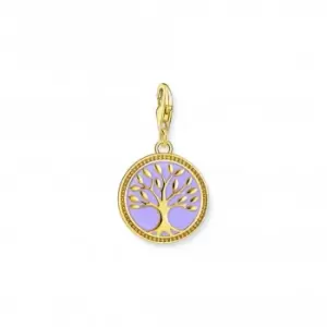 image of Charmista Enamel Violet Gold Plated Tree Of Love charm 2035-427-13