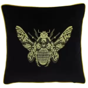 image of Cerana Bee Velvet Cushion Black / 50 x 50cm / Cover Only