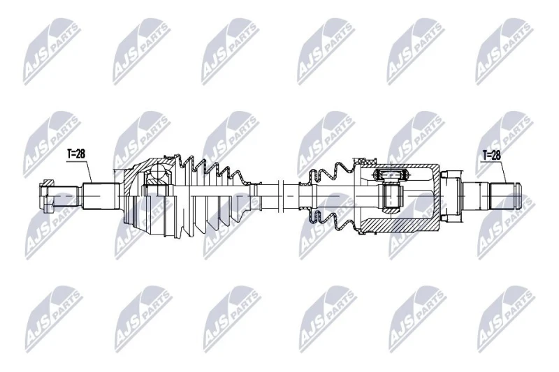 Image of NTY NPW-MZ-100 Drive shaft Automatic Transmission, Front Axle Left Drive Shaft (13)