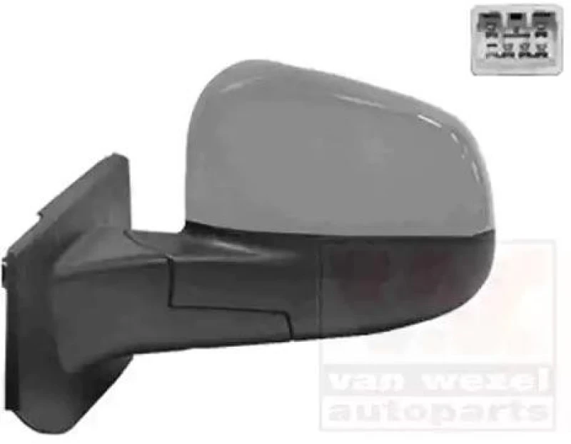 Image of VAN WEZEL 0808817 Wing mirror * HAGUS * Left, Heatable, Over-paintable Outside Mirror (50)