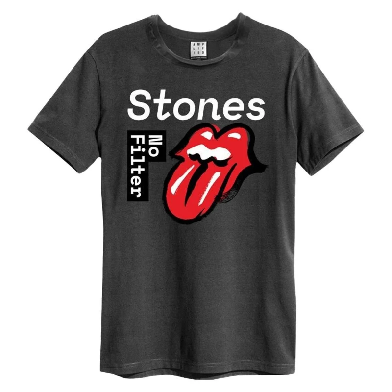 Image of Amplified Amplified Men No Filter The Rolling Stones T-Shirt in Charcoal Size: Small Charcoal S Male 5063470091164