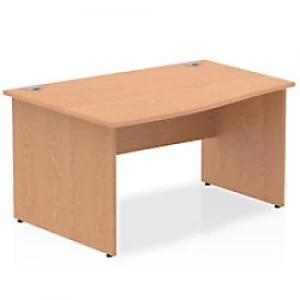 Image of Impulse Panel End 1400 Left Hand Wave Desk Oak