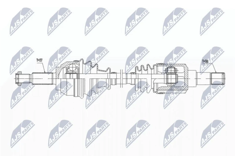 Image of NTY NPW-JG-002 Drive shaft Automatic Transmission, Front Axle Left Drive Shaft (13)