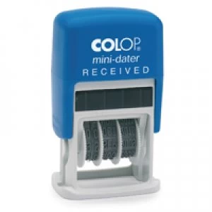 Image of Colop Self Inking Mini Text and Date Stamp RECEIVED S160L1