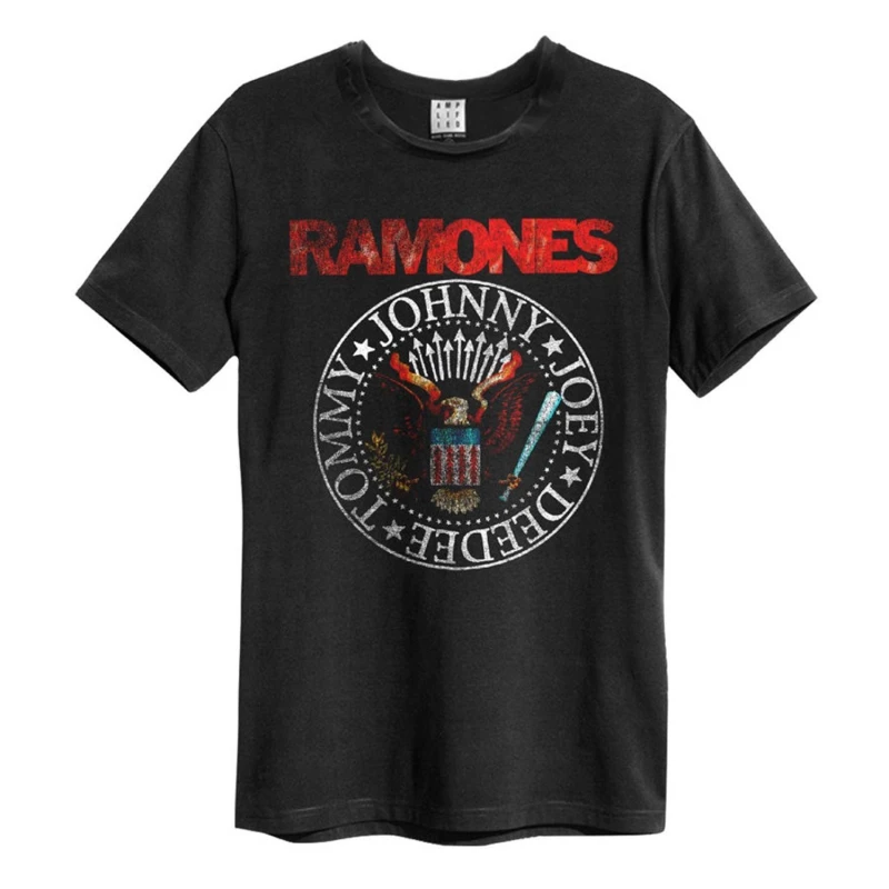 Image of Amplified Amplified Men Vintage Seal Ramones T-Shirt in Charcoal Size: X-Small Charcoal XS Male 5063238055308