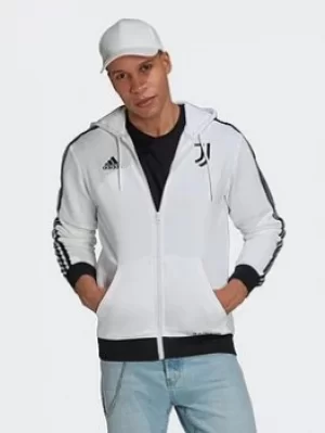 Image of adidas Juventus 3-stripes Full-zip Hoodie, White/Black Size XS Men
