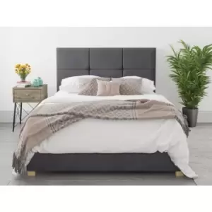 Image of Farringdon King Size Ottoman Bed in Grey Velvet