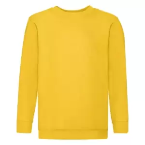 Image of Fruit Of The Loom Childrens Unisex Set In Sleeve Sweatshirt (12-13) (Sunflower)
